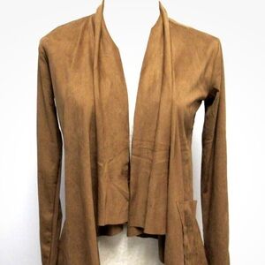 Kendall + Kylie Open Front Faux
Suede Cognac Jacket Draped
Women's small